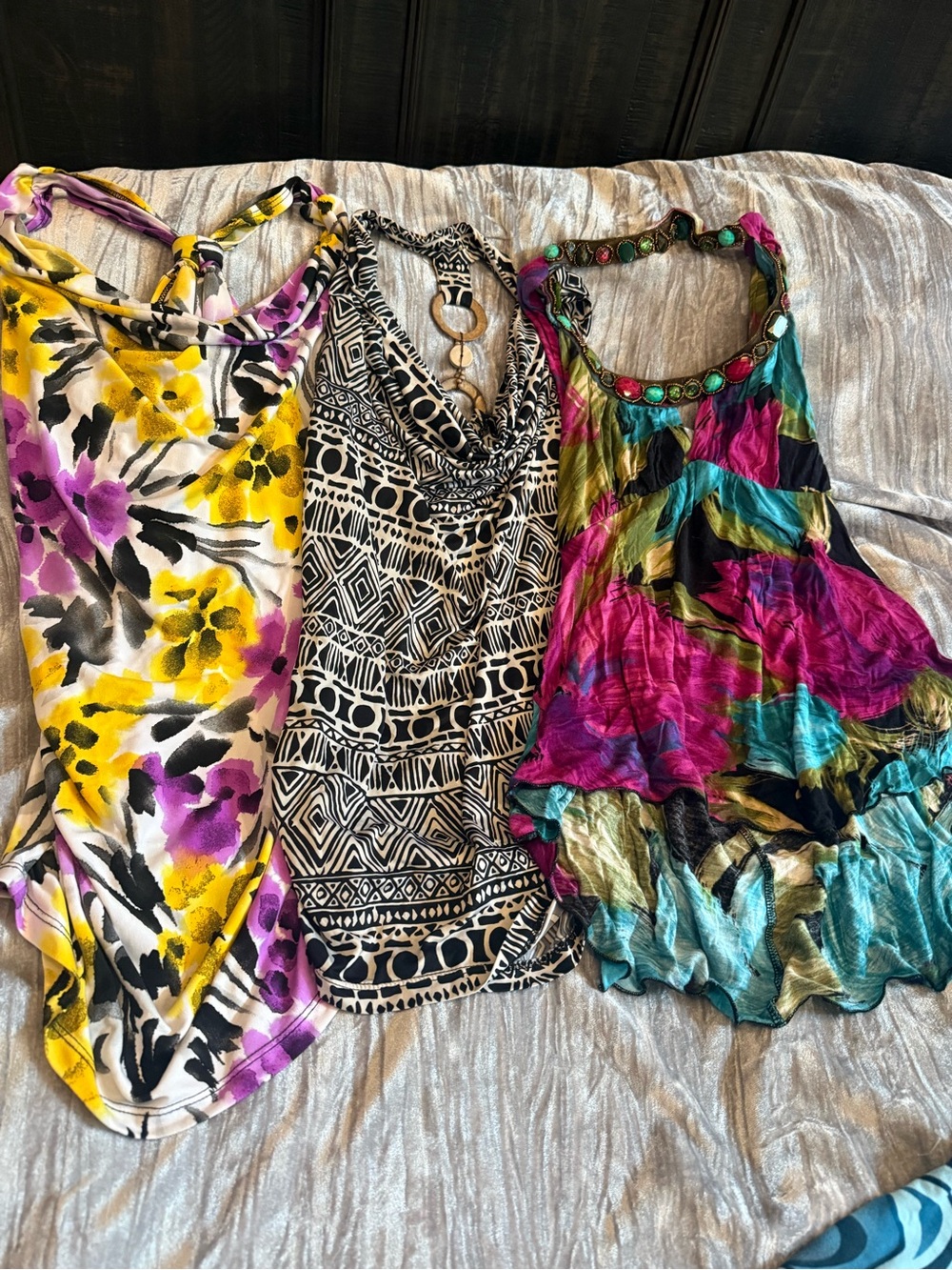 Women’s Multicolor Floral & Patterned Halter Tops - Set of 3